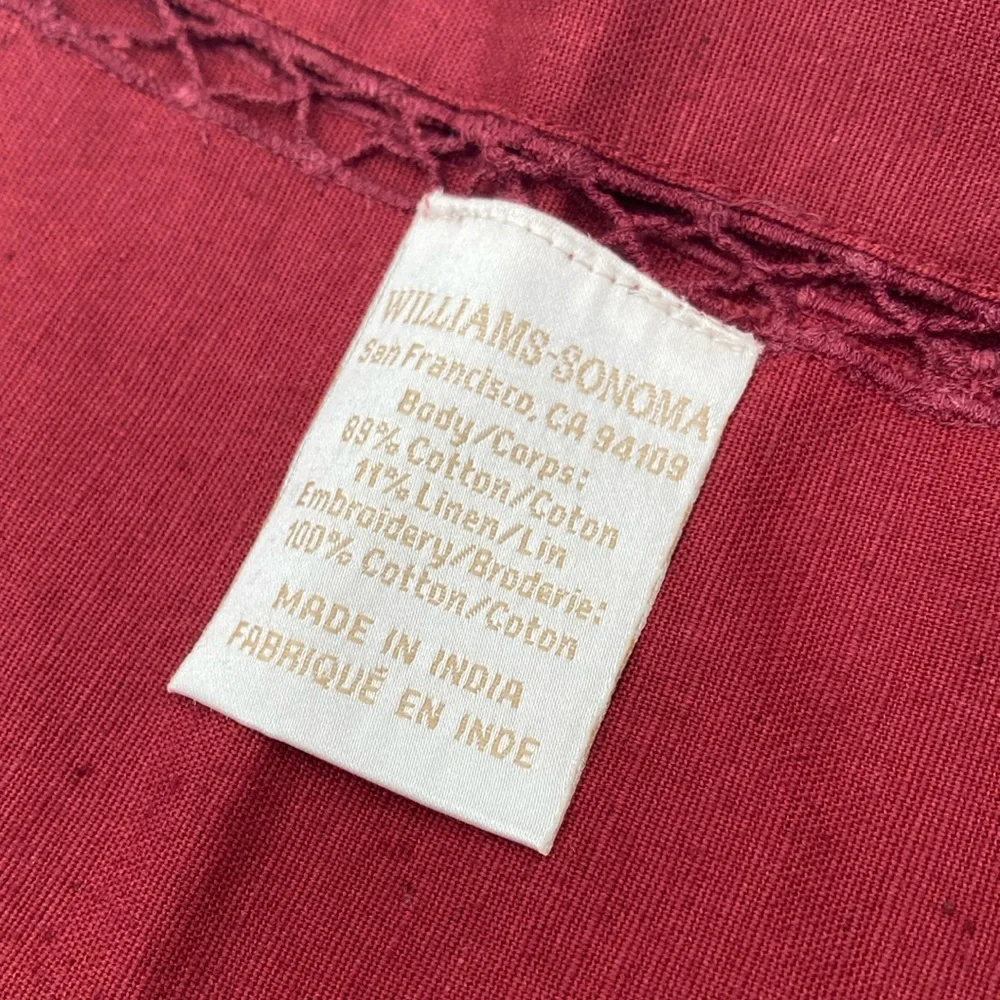 Williams Sonoma Cutwork Linen Napkins